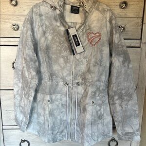 Charles River Gray Tie-Dye Women's utility Jacket sz L NWT